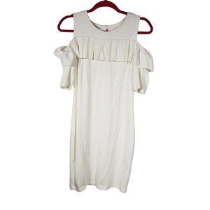 Mesange Women's size Small White Open Shoulder Dress